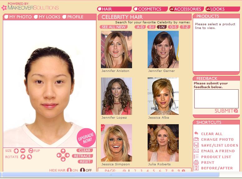 a site that you can change your hairstyle, hair color, lips, skin etc.